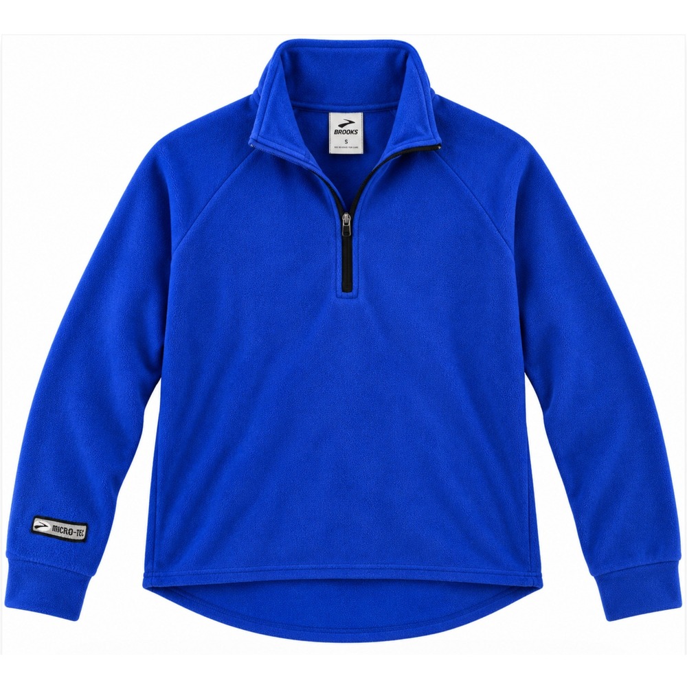 Brooks Micro-Tec Fleece Pullover S Blue Mens 1/4 Zip Running Jacket Gorpcore